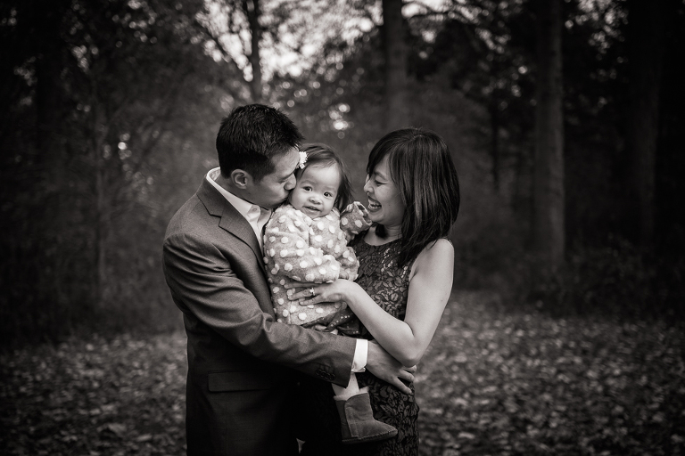 Black and white family photography session